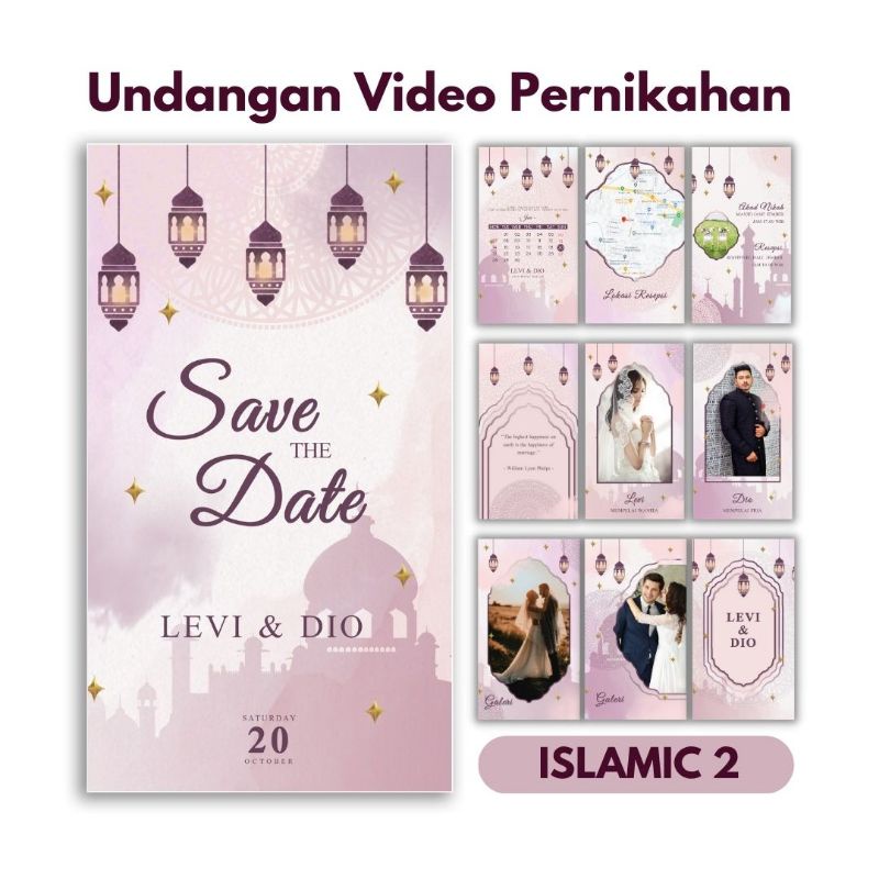 Undangan video | undangan digital | undangan pernikahan tema islami murah dan cepat pakai foto dan t
