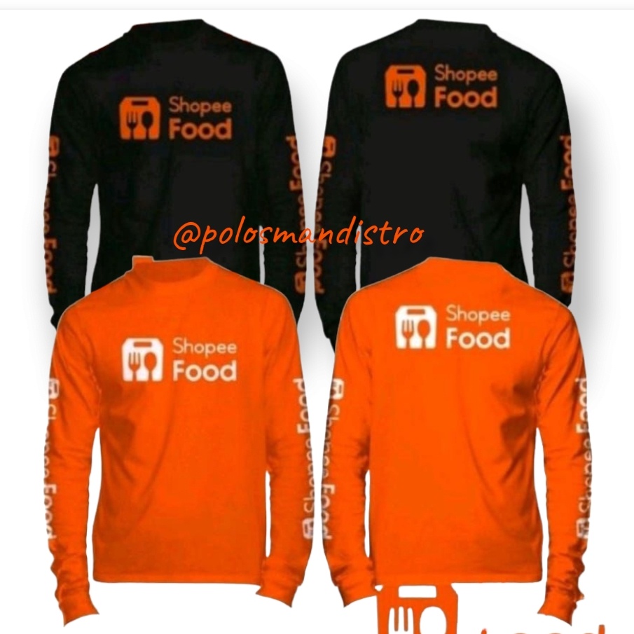 kaos pria lengan panjang driver food shopefod katun combed tshirt distro #ojek #murah