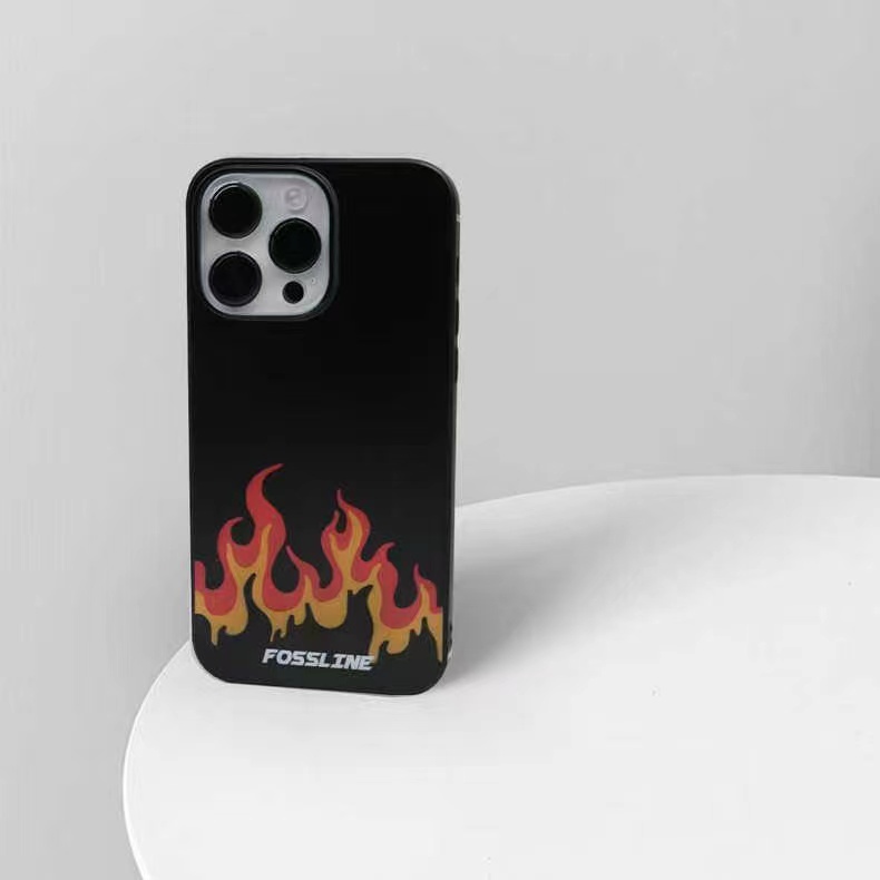 IPHONE Ins Pola Api Cocok Untuk Iphone14 14pro 14plus 13 13mini 13pro 13prm iPhone12 7Plus 8Plus Xr XS 13 12mini Pro Max TPU Empat Sudut Casing Ponsel Tahan Guncangan