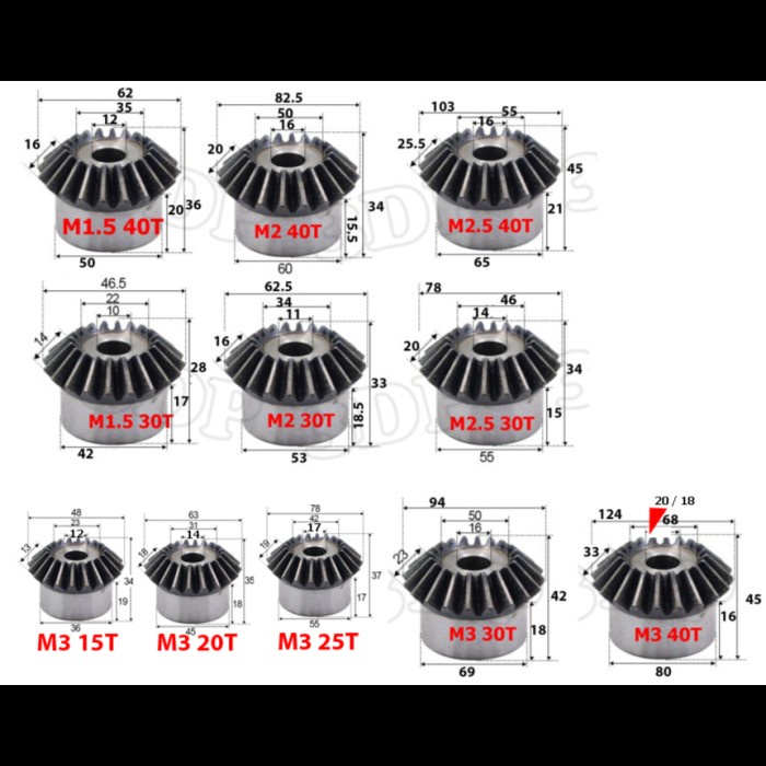 Trans Bevel Gear 90 Deg L