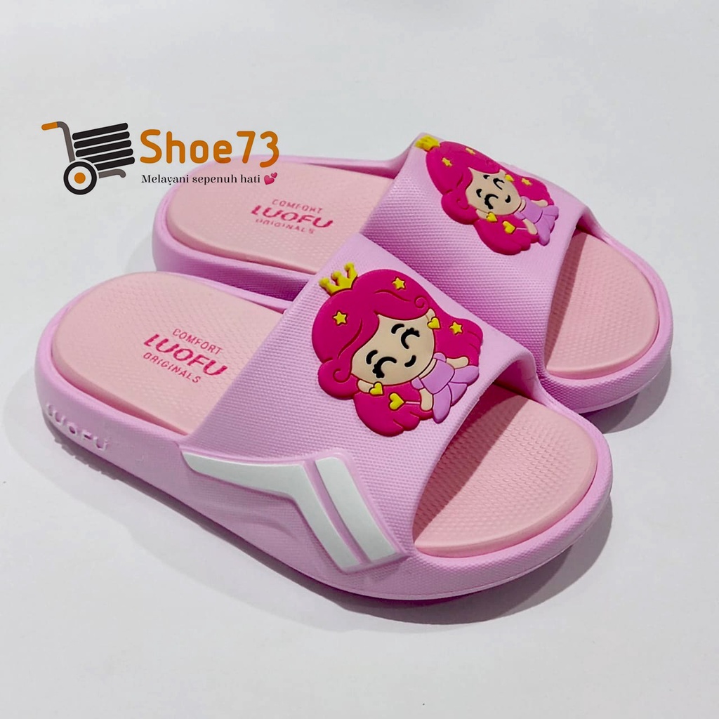 LUOFU E 6213 -E47 SIZE 24-35 ORIGINAL l Sandal Selop jelly anak perempuan l Sendal kokop anak cewek impor