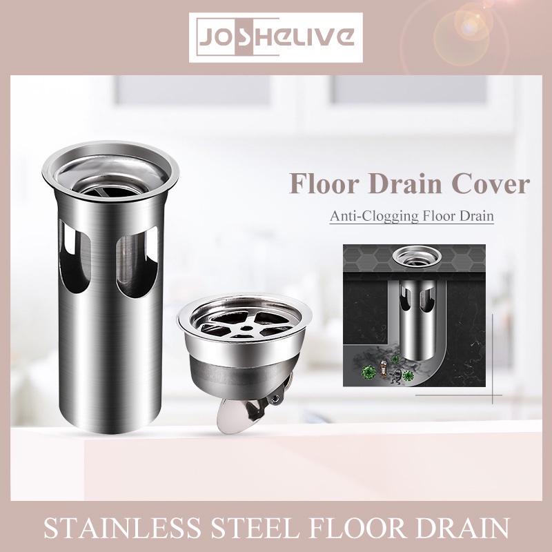 ღ Saringan Lantai Plug Stainless Steel Floor Drain Inti Air Drain Saringan Selokan Saringan Bau Tahan Serangga Tahan anti Penyumbatan Dapur Kamar Mandi Aksesoris