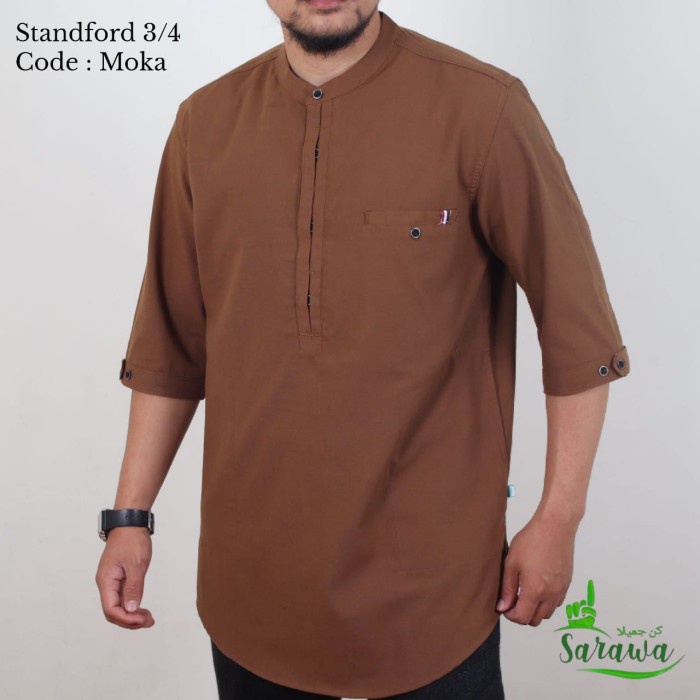 pStore88 - Kurta 3/4 Sarawa Original Katun Oxford Stanford Baju Koko Muslim Qurta 2576