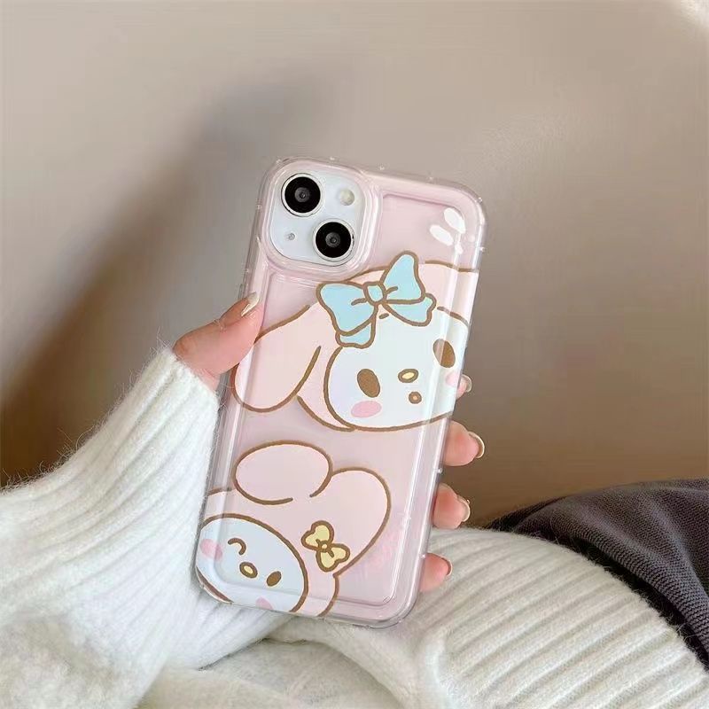 IPHONE Casing Ponsel Lembut Lucu Kompatibel Untuk Iphone14 13 11 12 Pro XS Max X Xr7 +8 Plus Silikon Casing Transparan TPU Shockproof Cover