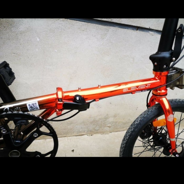 (Khusus Gojek) Sepeda Lipat Element Troy 16 Orange Black Chromoly #Original