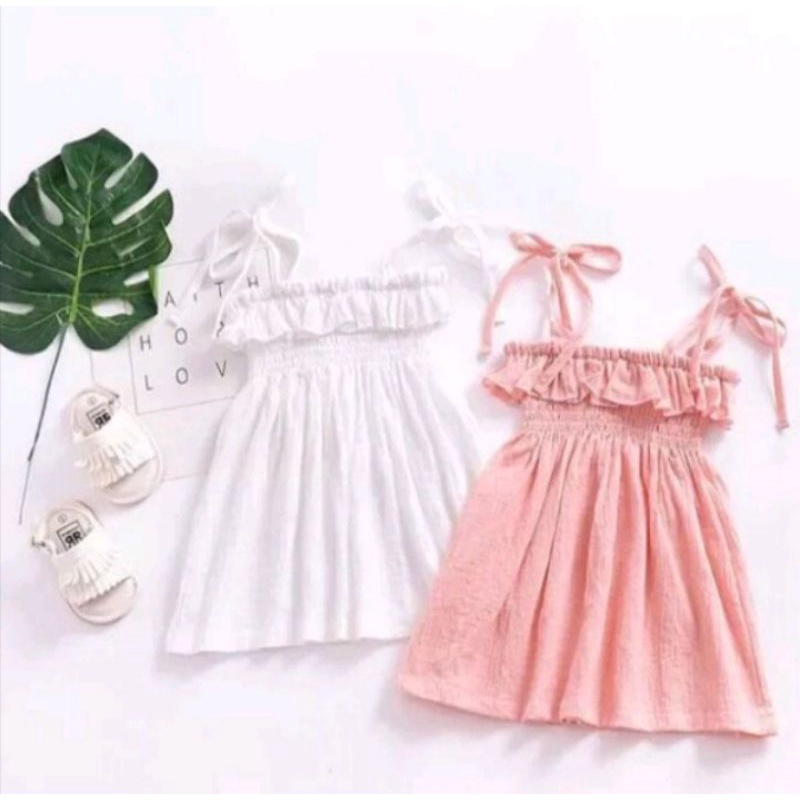 Dress Alesha Anak Perempuan Model Sabrina / Dress Musim Panas Anak 1-6 Tahun