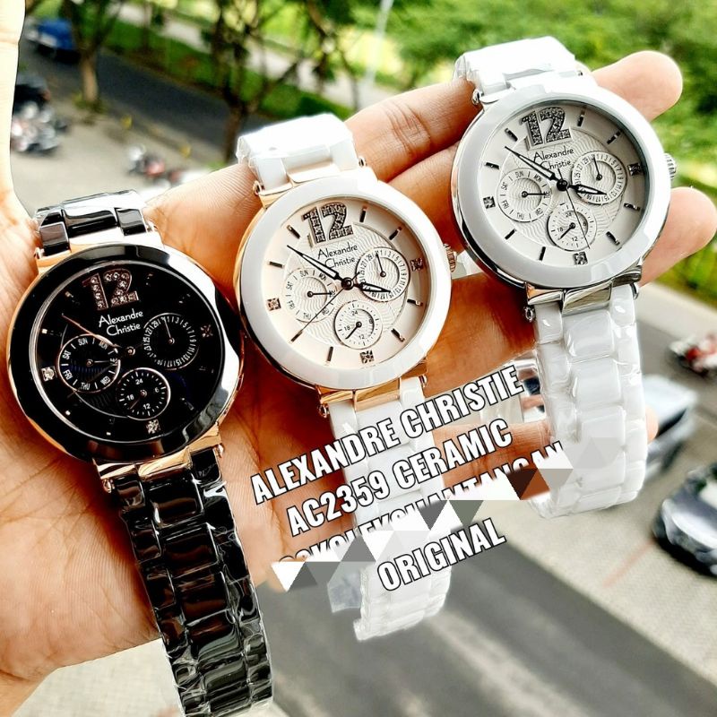 Jam Tangan Wanita Alexandre Christie Ceramic 2359 | AC2359 Original
