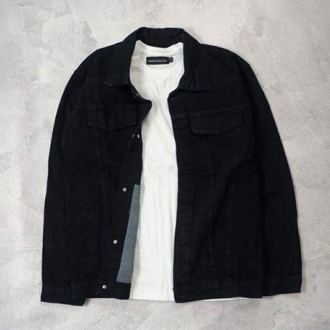 HOT SALE jaket jeans levis pria hitam pekat size M L/XL/XXl/XXXL big size
