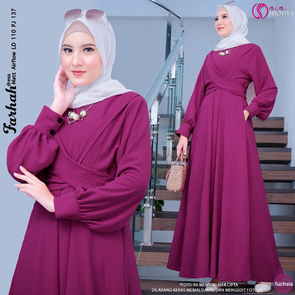 [READY] FARHAH DRESS ORI SHOFIYA BerGaransi | Dress Airflow Ld110 pj137