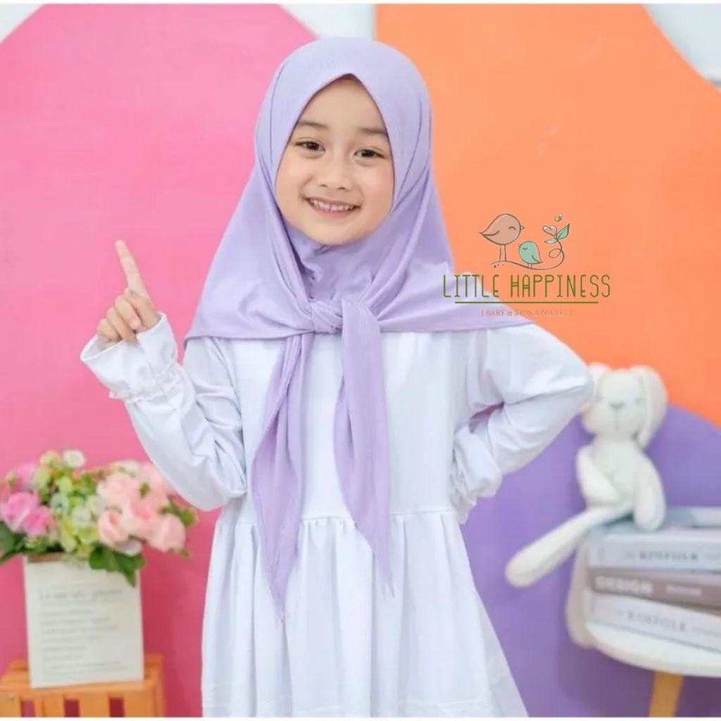 Segitiga Instan Anak Bahan Jersey Usia 4 - 8 Tahun / JILBAB INSTAN ANAK