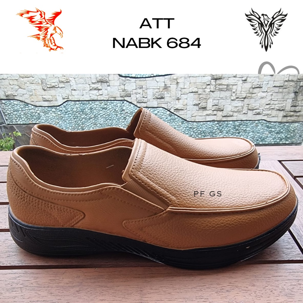 Sepatu Slip On Pria ATT AB 684 Karet Anti Air Formal  Casual 39-43