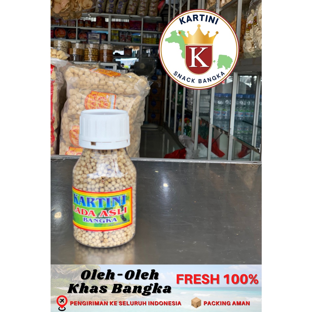 

Lada Putih Butir / Merica Putih Butir Cap Kartini 200gr Khas Bangka