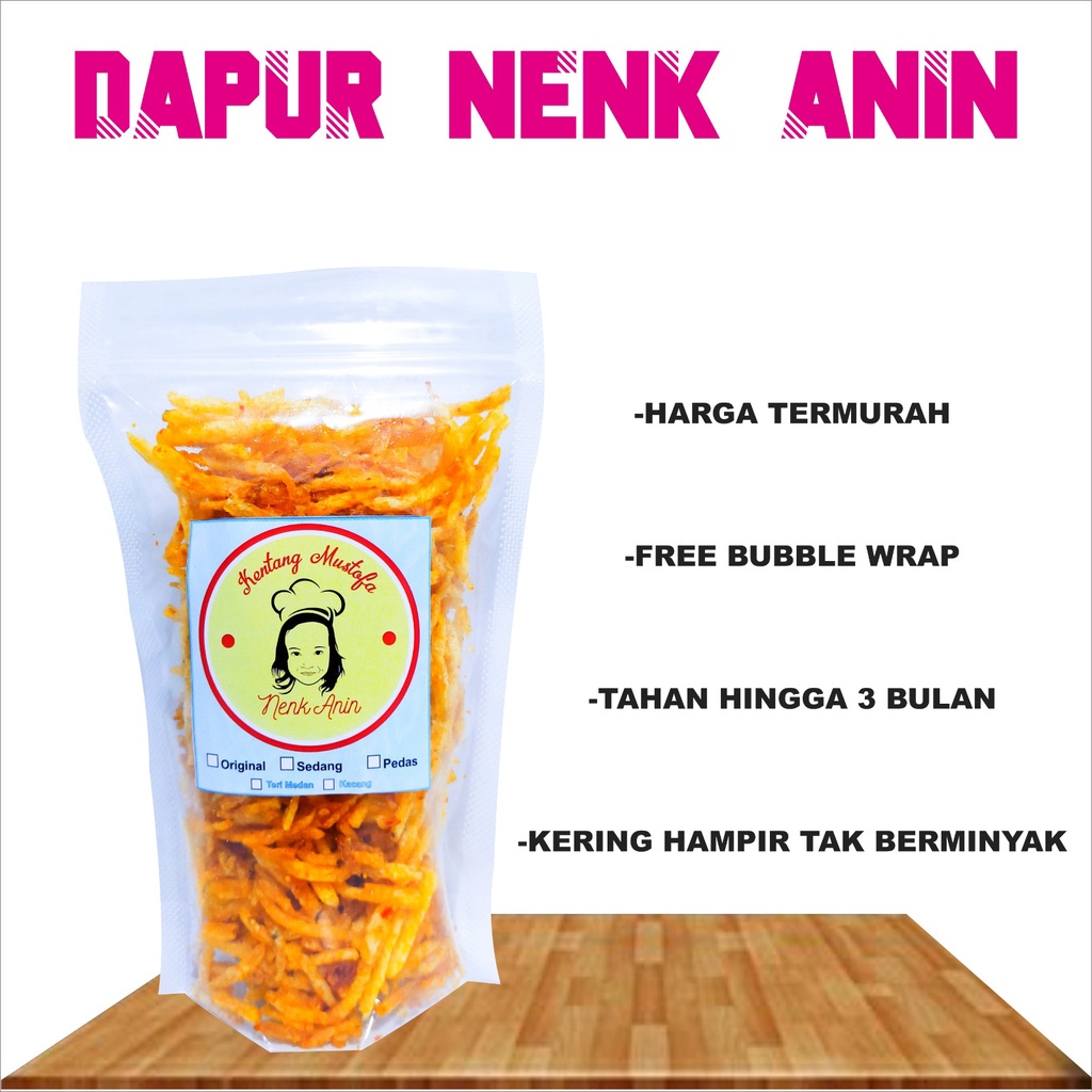 

Termurah kering kentang | Kentang mustofa | kentang korek api 100gr Dapur Nenk Anin