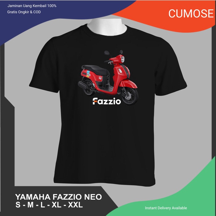 KAOS OTOMOTIF MOTOR YAMAHA FAZZIO NEO RED - Putih, S