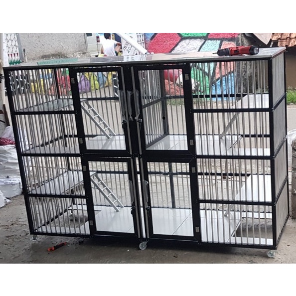 kandang kucing jumbo 4 pintu / Kandang Kucing Aluminium / Kandang Hewan Aluminium / Kandang Kucing 2
