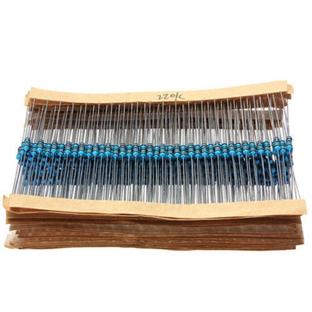 Populer 600pcs /set Resistor Metal Film Metal Tahan Lama 30jenis Komponen Pasif Tahanan 1/4W