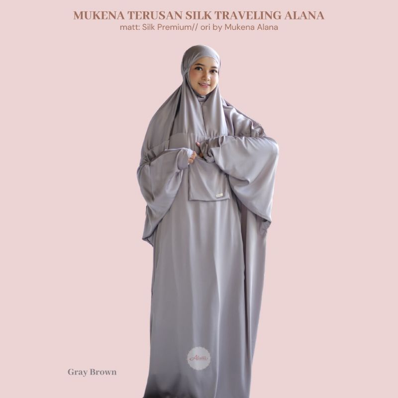 MUKENA TERUSAN SILK TRAVELING ALANA PREMIUM EXCLUSIVE SUPER JUMBO CANTIK MANIS HARIAN MAHAR