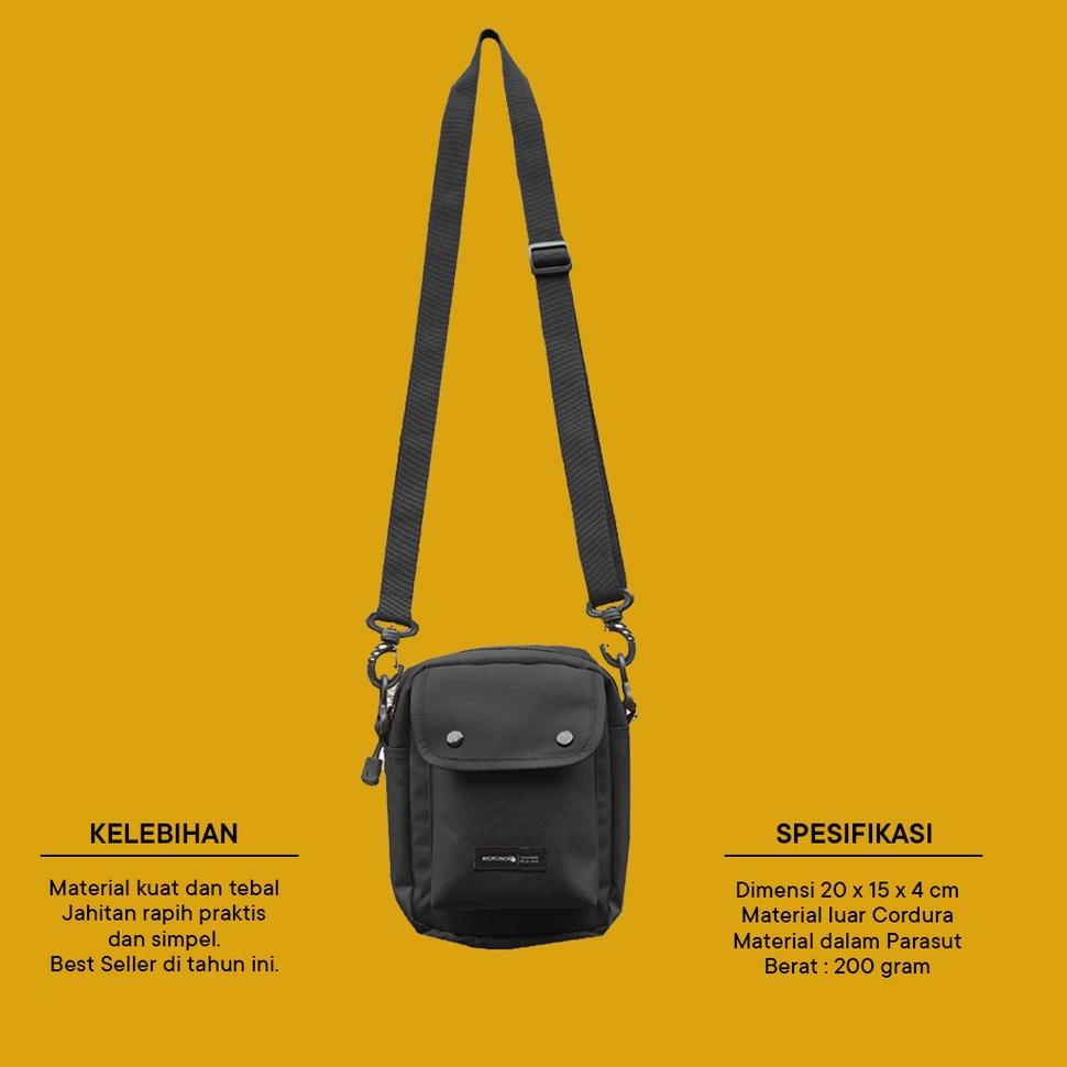 TERLARIS Kickchick Tas Selempang Slingbag | Coca Series | Black Yellow Green Red Green Army