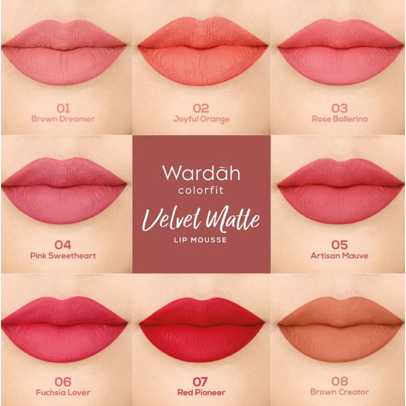 (READY &amp; ORI) Wardah Colorfit Velvet Matte Lip Mousse Lipstik BPOM