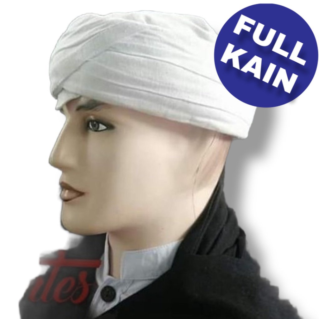 iket jaya perkasa FULL KAIN praktis permanen warna putih - iket khas Candra sumirat - iket khas sund