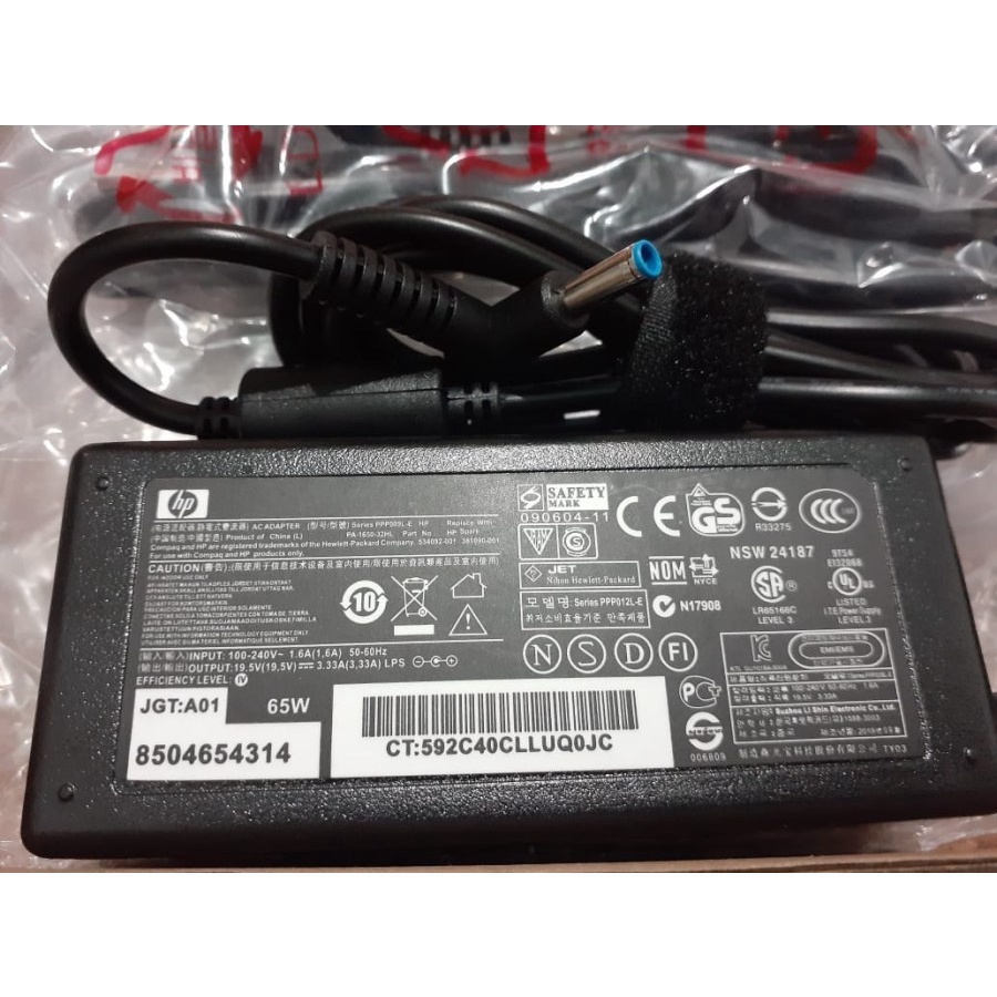 Adaptor Charger Laptop HP 19.5V 3.33A Pin Biru