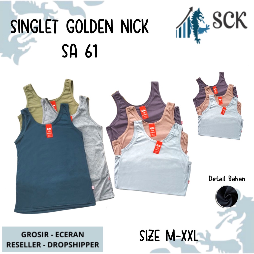 Singlet Wanita GOLDEN NICK SA 61 Warna Muda / Tanktop Tali Besar / Pakaian Dalam Olahraga Fitness Yoga - sckmenwear GROSIR