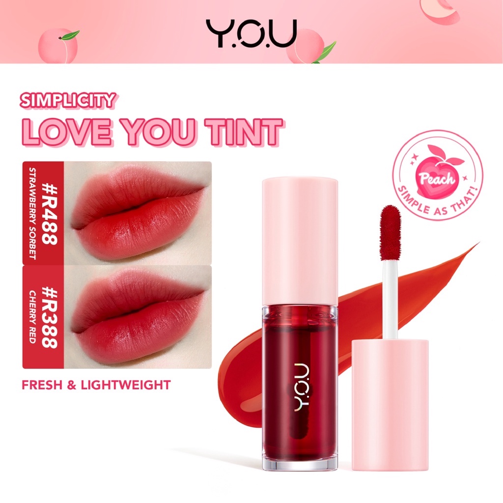 [NEW] YOU Simplicity Love You Tint | Liptint Lipstick | Ringan Tahan Lama | Soft Tidak Lengket