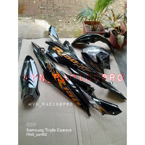 Cover fullset body halus non sayap SUZUKI SATRIA F 150 FU FL FACELIFT NEW RAIDER R150 BLACK GOLD Kua