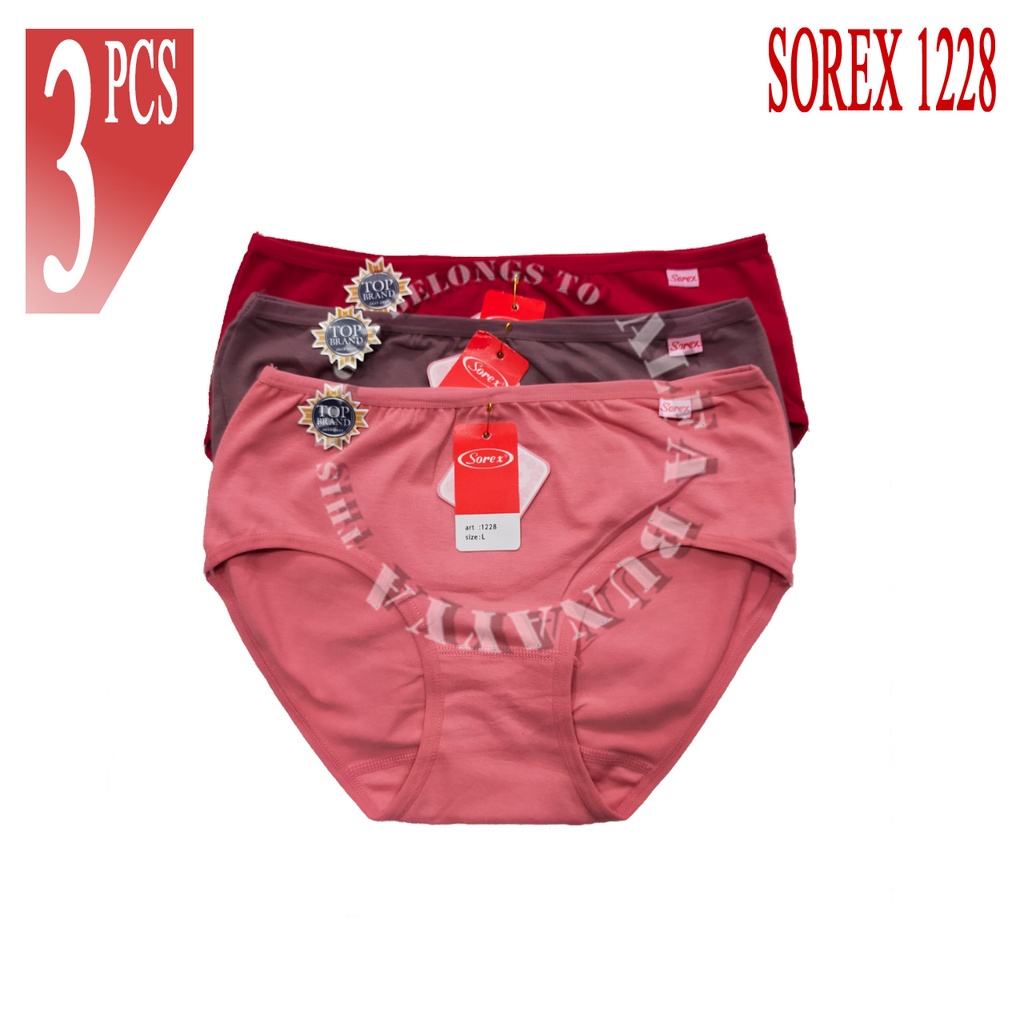 3 Pcs Celana Dalam Wanita Sorex 1238 Pakaian Dalam Wanita Super Soft Underwear CD TOKO KEANULOVA