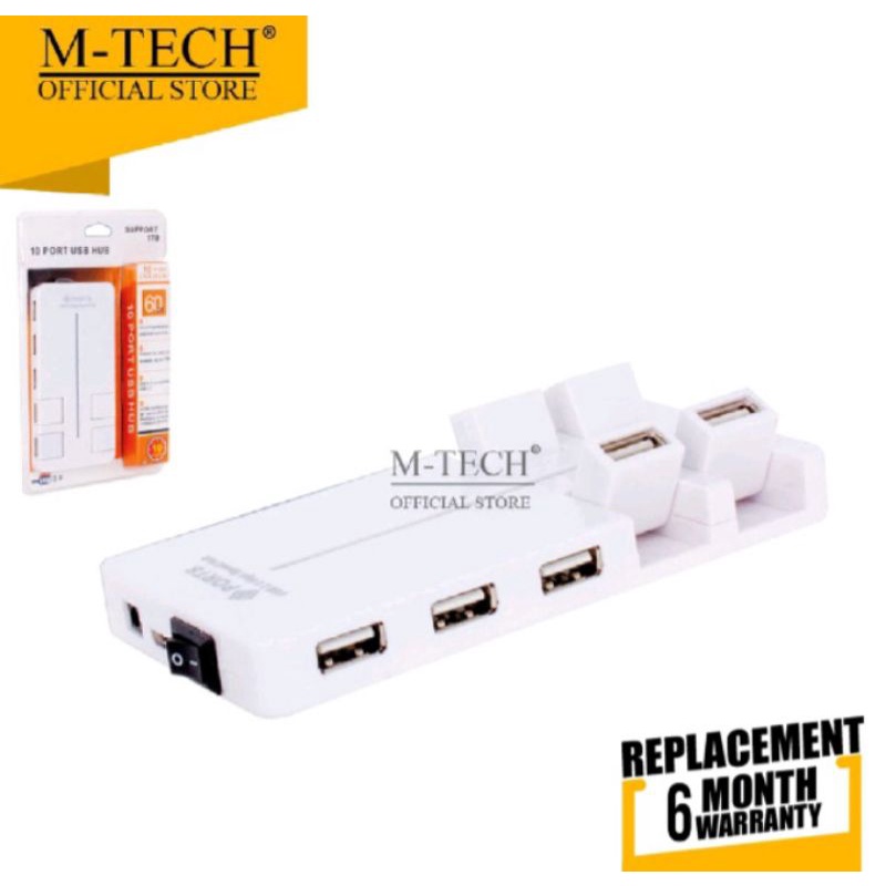 Usb Hub 2.0 10 Port Support Hdd 1 Tera M-tech