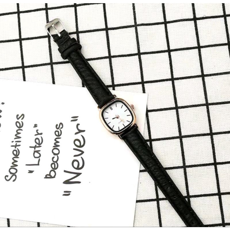 Jam Tangan Wanita Gaya Retro Untuk Bisnis Korean Import (003PU)