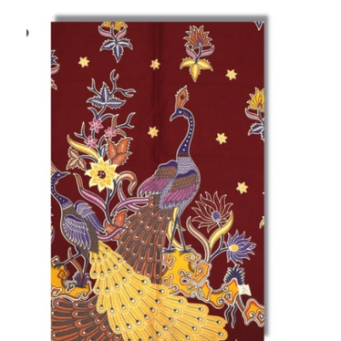 COD Kain Batik Meteran / Handprinted Batik / Motif Burung Merak / Maroon