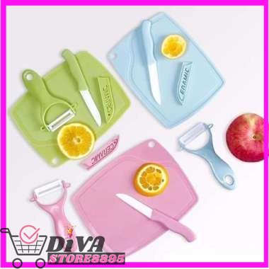 CERAMIC FRUIT PISAU SET BUAH KNIFE SET 2 in 1 DIVA STORE