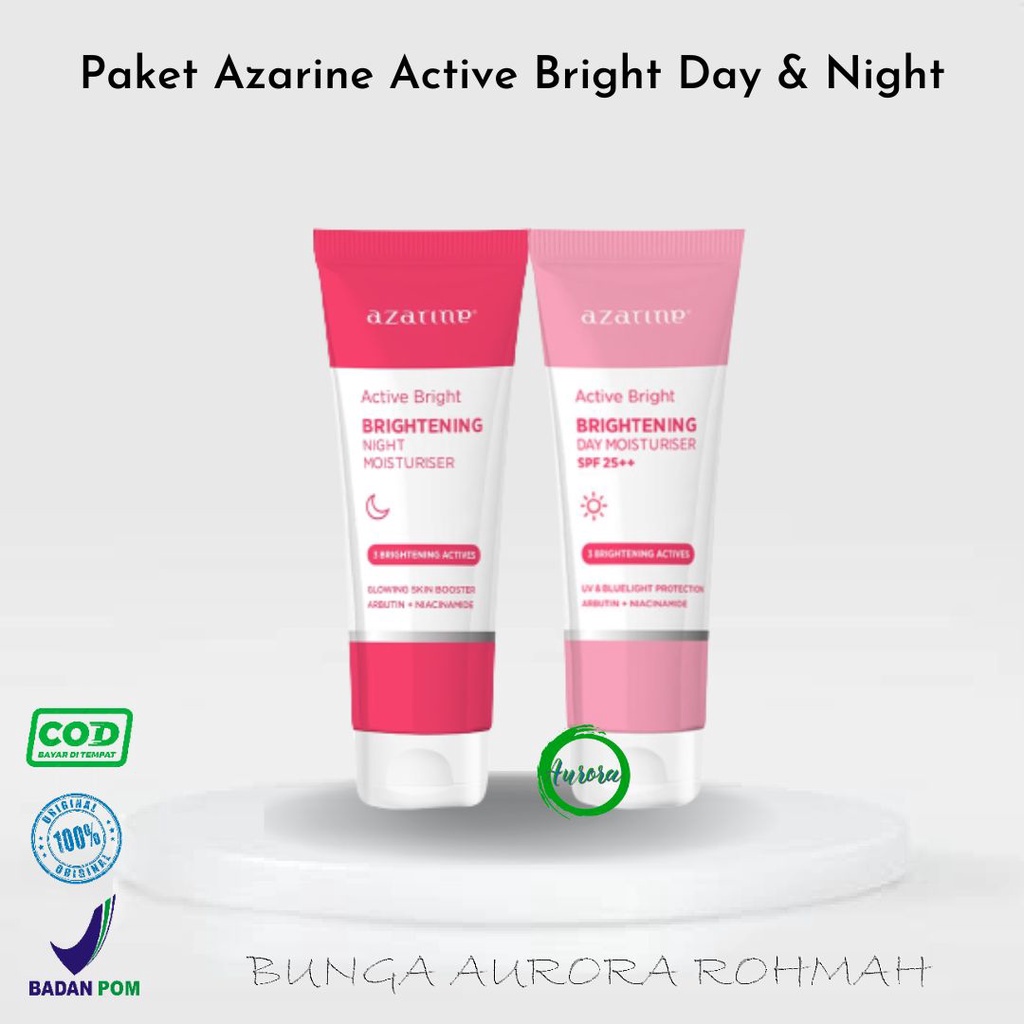 Paket Siang & Malam Azarine Active Bright (Day Cream SPF 25 & Night Cream) - 2pcs