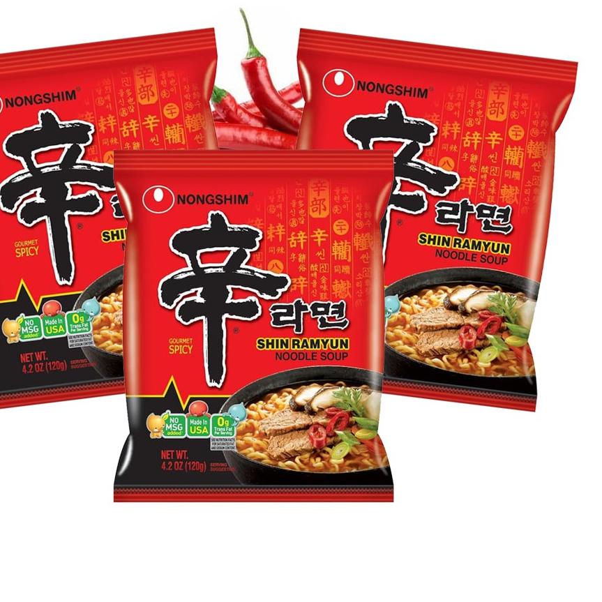 

TERLARIS PAKET 3 PCS NONGSHIM HOT SHIN RAMYUN 120gr - MIE INSTANT KOREA 