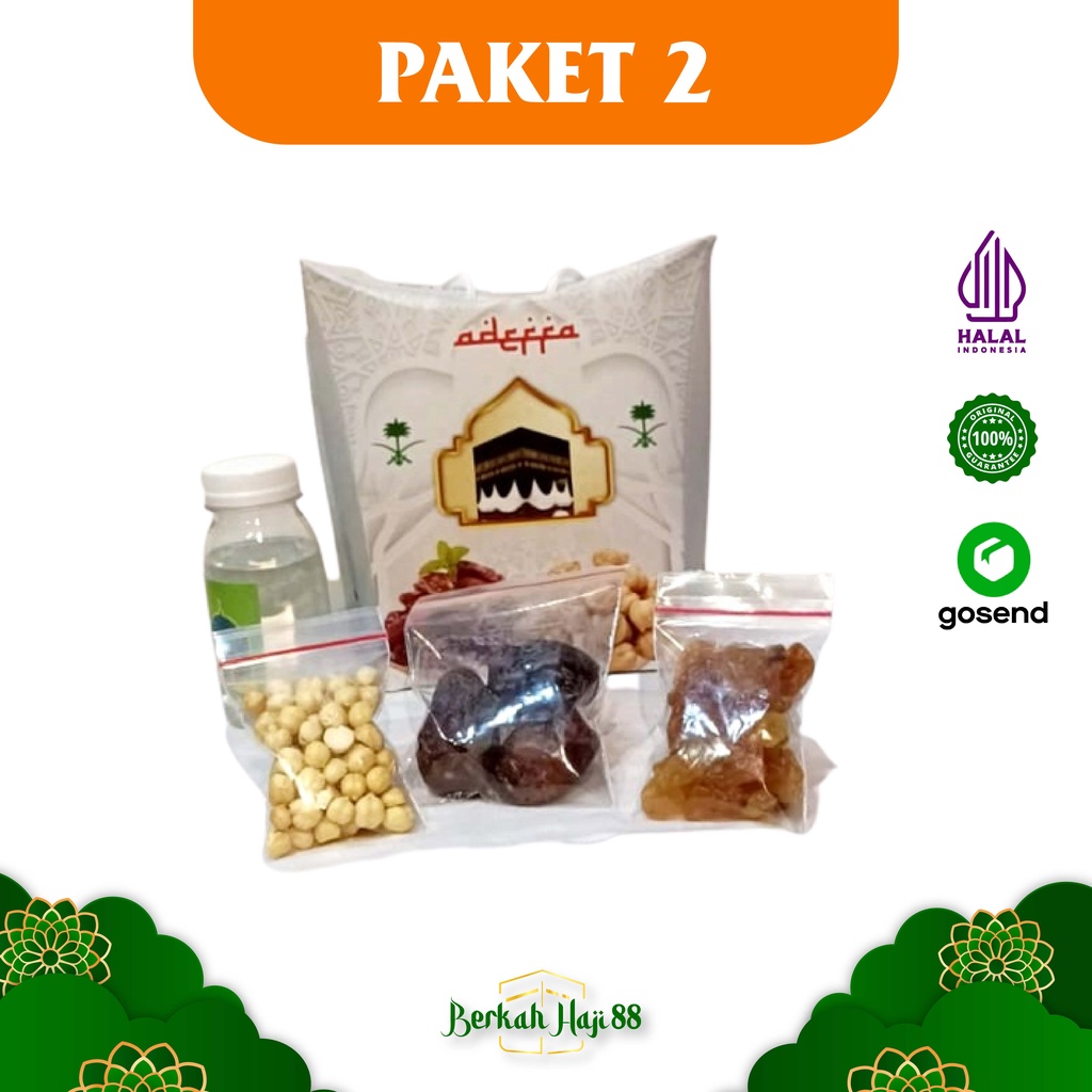 PAKET MURAH Oleh Oleh Haji  paket Umroh Souvenir Kardus Isi Air Zam Zam Kurma Kismis Kacang Arab