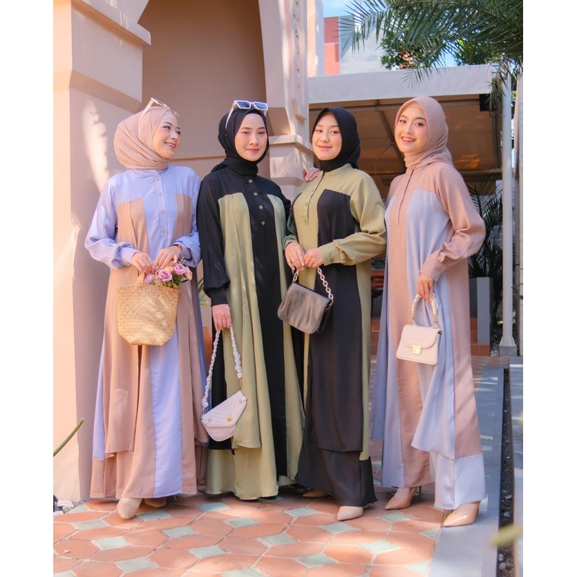 AMIRA ABAYA DRESS SHAKILA POLOS - ABAYA MAXI LEBARAN MEWAH - DRESS BUSUI