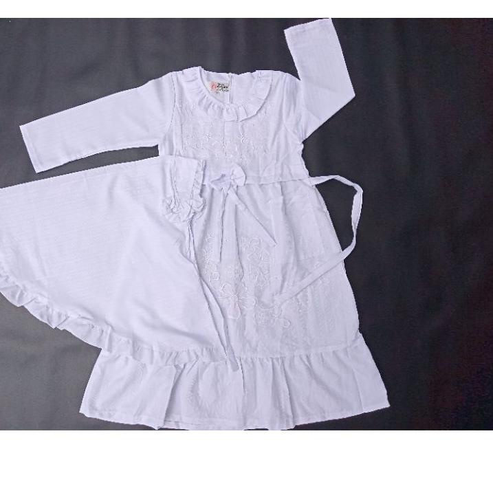 ♩ Gamis putih gamis manasik gamis muslim anak perempuan bahan katun Doby katun minyak dan wolfish ✤
