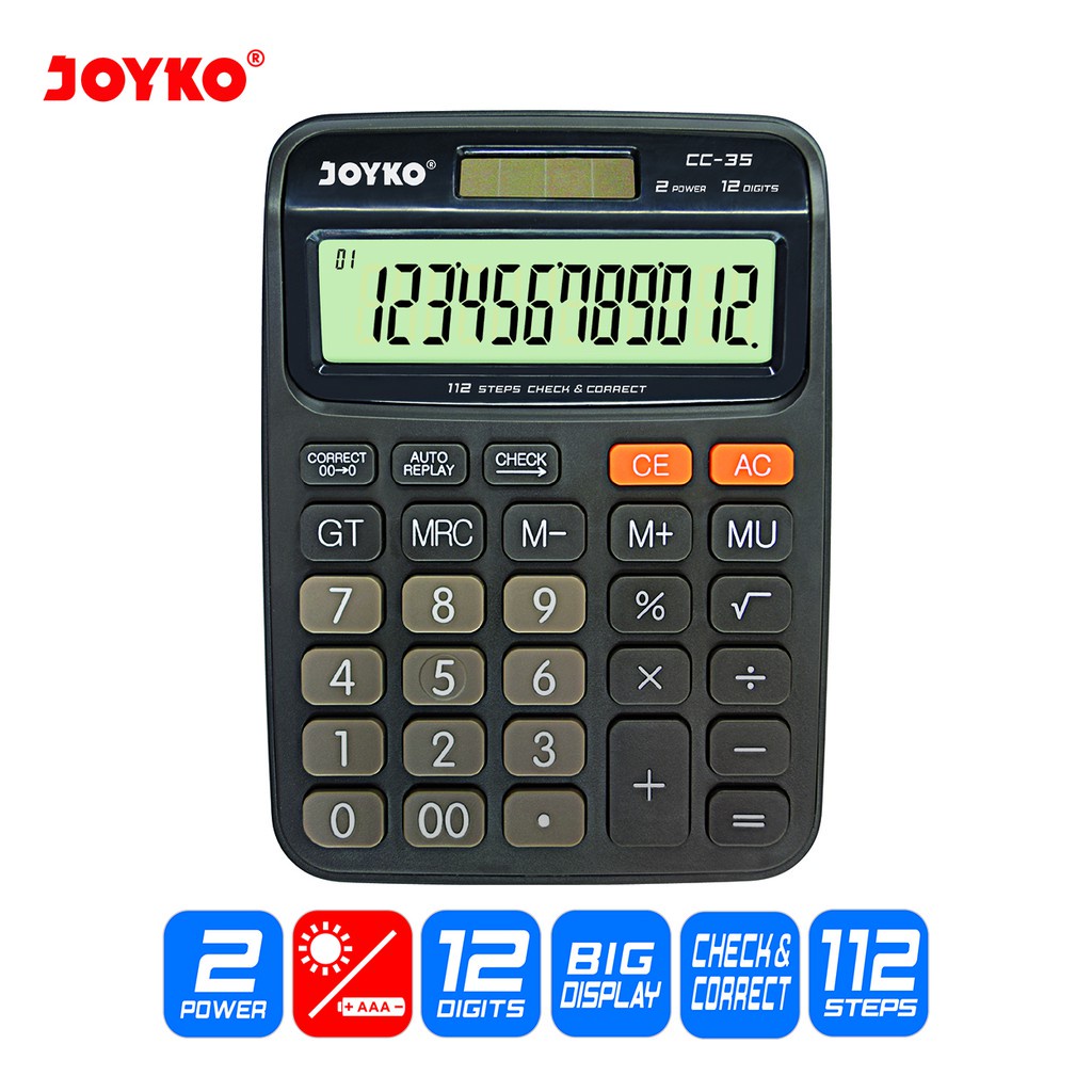 

Calculator Kalkulator Joyko CC-35 12 Digits Check Correct