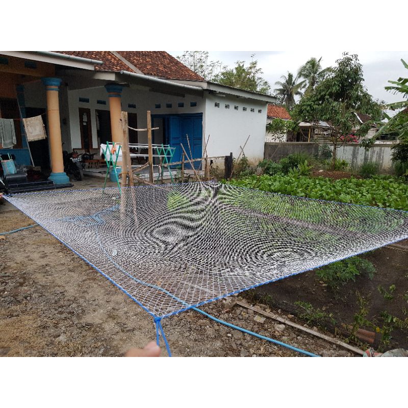 jaring anco nilon lubang 1 inchi (12mm x 12mm) benang d3 untuk nila mujaer bandeng