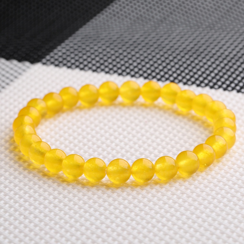 Gelang Natural Yellow Jade Crystal Bracelets Stone