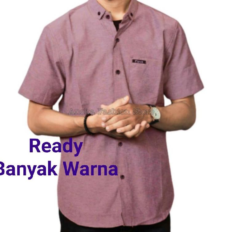 TERMURAH KEMEJA PRIA LENGAN PENDEK/KEMEJA DUSTY UNGU PURPLE