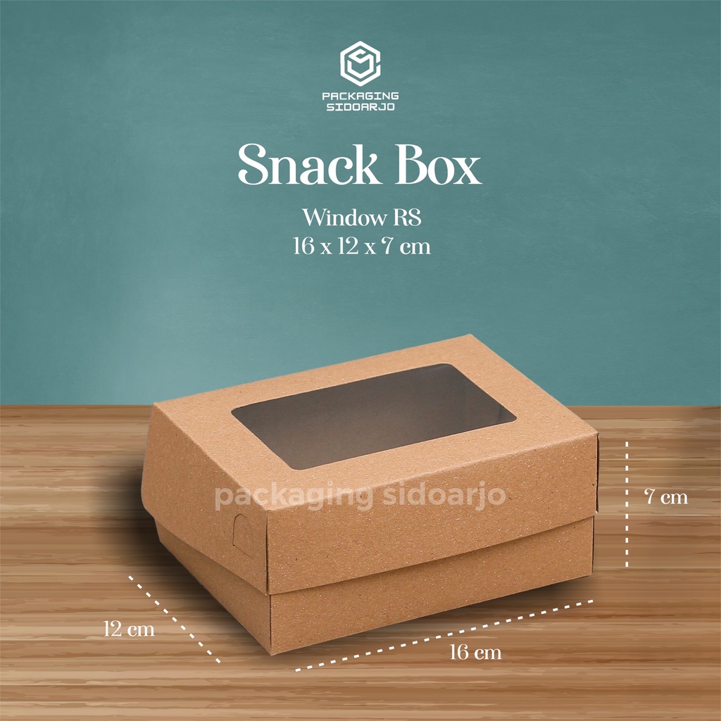 Box Kraft Window R5 uk 16x12x7/Box kue r5/Dus kue r5 /Dus serbaguna/Dus Hampers/Snack box kraft/Snac