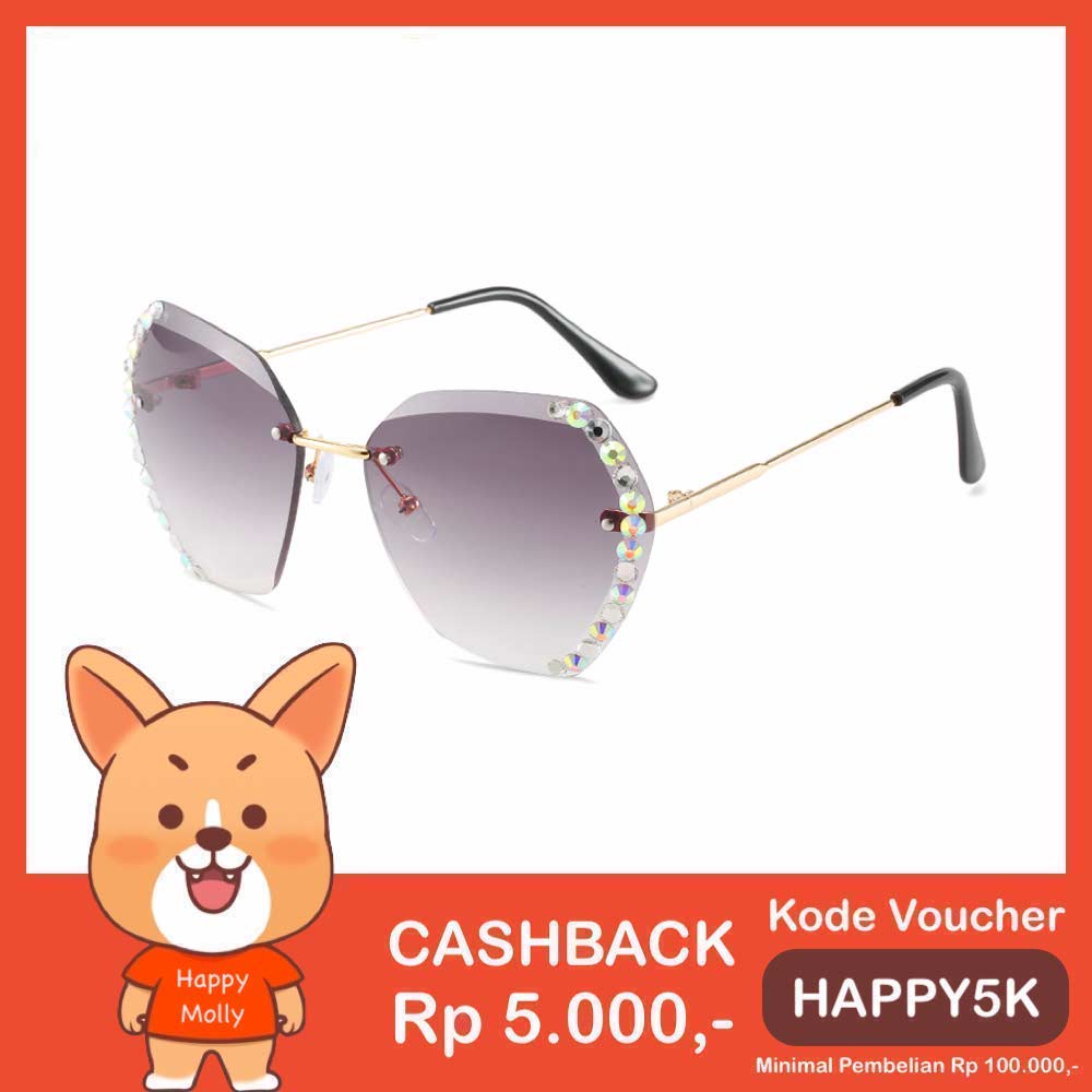 Kacamata UV400 [ Purple ] Anti Radiasi - Sunglasses Wanita Korea - HM8158