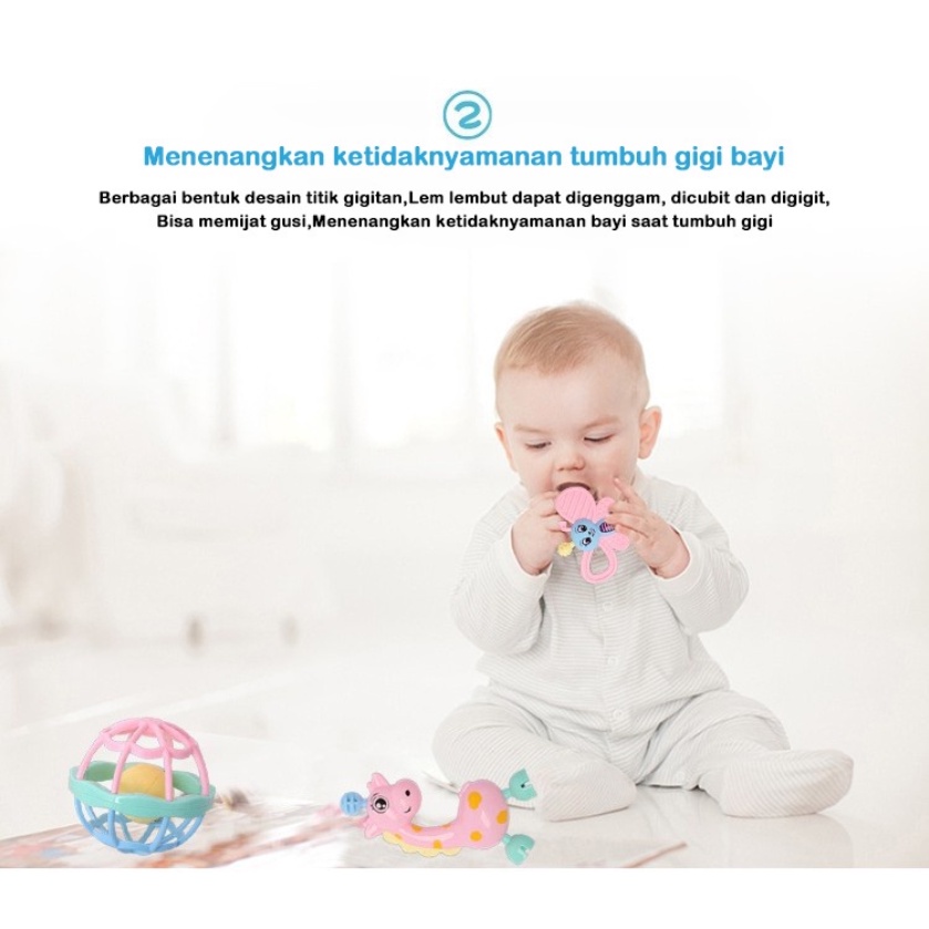 (R.B.C) Rattle kotak set 11pcs  Rattle Teething Kit  Mainan Gigitan Bayi  mainan kerincingan dan gigitan bayi  Gigitan Bayi Teether mainan bayi