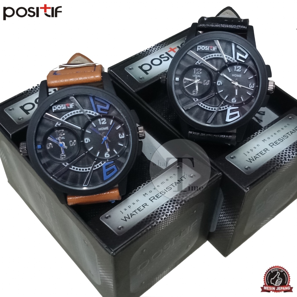 WTT Jam Tangan Pria POSITIF Sporty Kulit Jam Original
