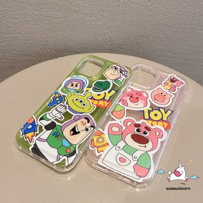 Untuk Redmi10 9 12C 10C 9C NFC 9A 10A 9T A1 POCO F4 Redmi Note 9 8 10 10s 11 11s Note10s Kartun Toy Story Cute Manyo Buzz Lightyear Alien Soft Airbag Anti-Jatuh Shockproof Case