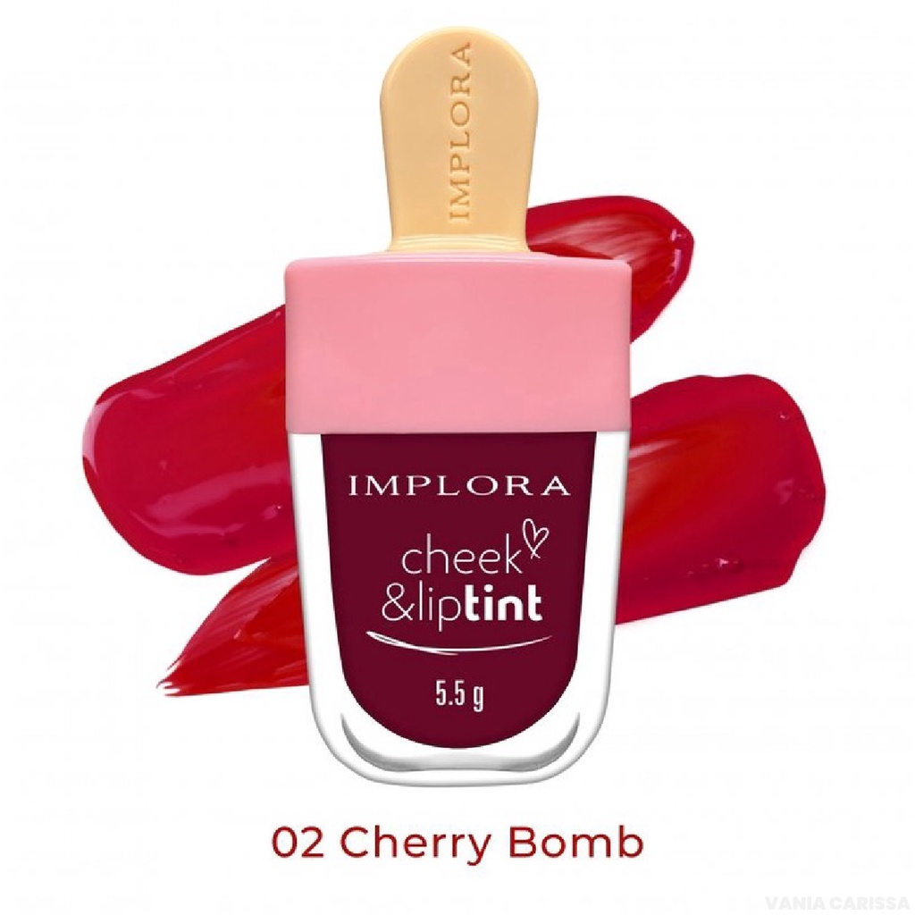 CHERRY BOMB(02)  IMPLORA CHEEK &amp; LIPTINT - Vania Carissa