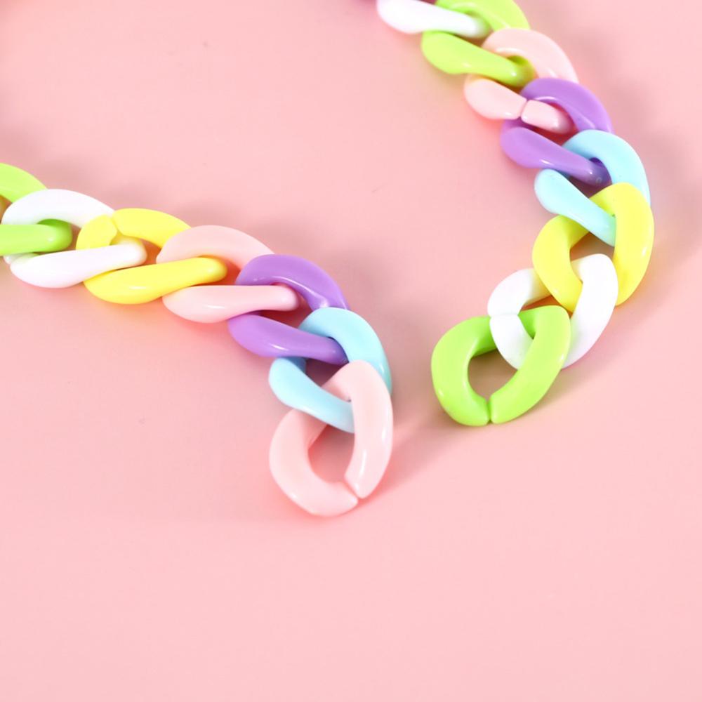 Timekey Kerah Kucing Peliharaan Permen Warna Resin Lonceng Warna Solid Kerah Leher Rantai Anjing Peliharaan Kucing Perlengkapan Kalung Aksesoris M6V3