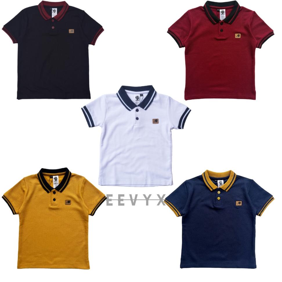 PALING DICARI Kizzu Baju Polo Shirt / Kaos Polo Kerah Polos Putih Anak Laki Laki Umur 1-12 Tahun - P